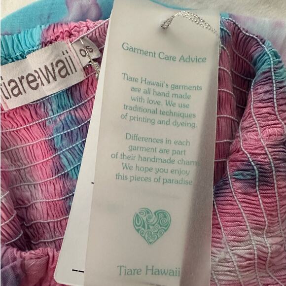 NWT Tiare Hawaii Brooklyn Maxi Dress tie dye pink blue OS - Picture 10 of 13